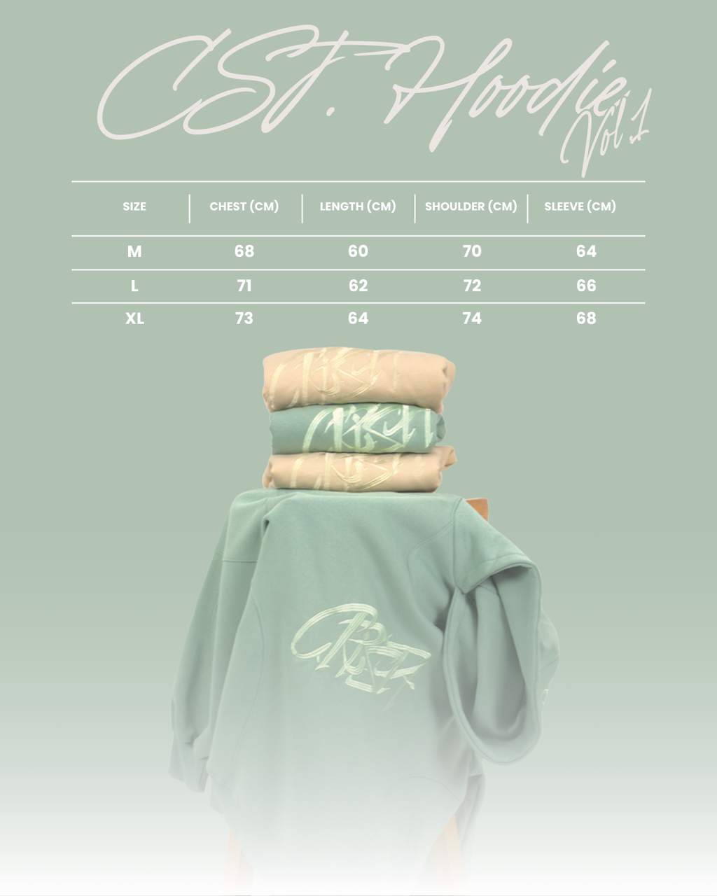 CST HOODIE (Soft sage green)